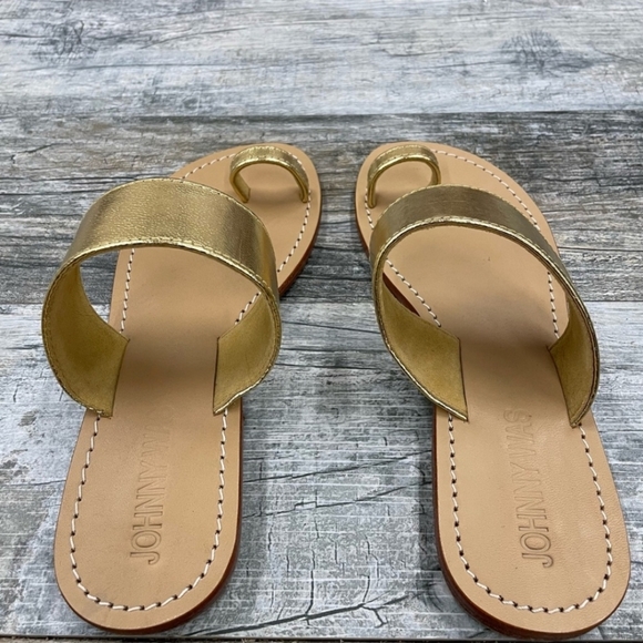 JOHNNY WAS Gold Leather Goddess Queen Sandals Shoes Sz. 9 - Picture 5 of 9
